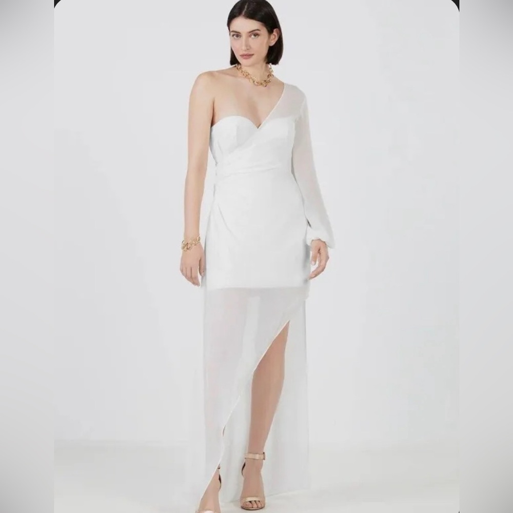 Beautiful draped cream colored dress from BCBG size 12